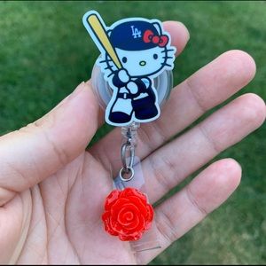 Hello Kitty LA Dodgers Retractable Badge Holder